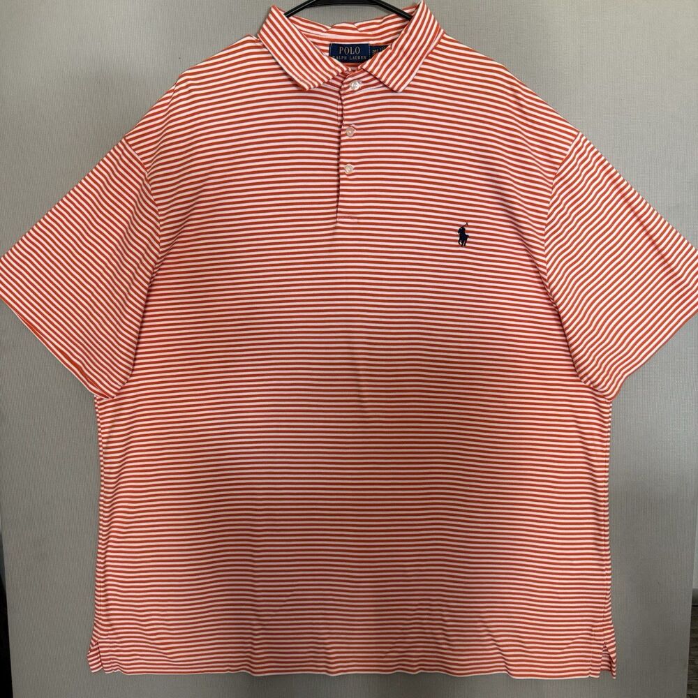 Polo Ralph Lauren Polo Shirt 2XLT Mens Striped Short Sleeve Pony Logo Tall XXL